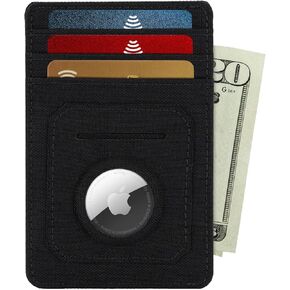 Pelican Aegis AirTag Wallet/Card Holder [RFID Blocking] Slim Wallet with Airtag Holder - Holds 7 Cards & Cash w/Quick access Front Pocket - Durable 500D Cordura - Debit/Credit Card Holder - Black