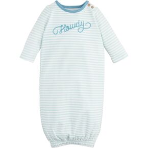 Mud Pie Children's Howdy Chainstitch Boy Gown; 0-3M