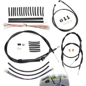16" Ape Hanger Sportster Cables Kit Handlebar Extended CAN-Bus/Turn Signal Wires/Clutch/Throttle Cables/Brake Line for 2004-2006 Harley Non-ABS Iron XL XLH 883 1200 50 Models(Black)