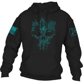 Grunt Style Circuit Skull Men's Patriotic Relaxed Fit Sweatshirt Hoodie