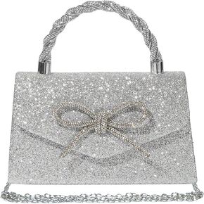 Women Evening Bag Purfercly Bow Bowts Presides Wedding Glitter Rhinestone Clutch Facs Parcs Handsy For Party ، Prom ، Prom ، Prom ،