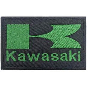 Kawasaki Motorcycles Logo Racing 3.15" Iron On Patch for Clothing