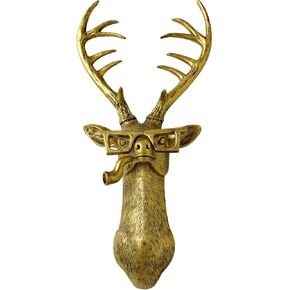 montresor Animal Head Wall Art Sculptures 16 inchs Gold PU Foam Material (NOT RESIN) Rabbit Vintage 3D Wall Decor Art for Whimsigoth Home Wall Decor Lightweight Accent Wall Hanging Room Decor