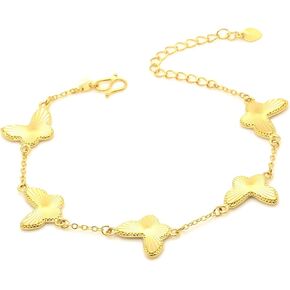 Fashion 18K Gold Plated Butterfly Adjustable Link Chain Bracelet