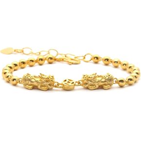 Fashion 18K Gold Plated Feng Shui Pi Xiu Beads Link Chain Bracelet