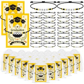36 Set 2025 Graduation Bracelet include 36 Adjustable Bracelet 36 Graduation Card Graduation Party Favors Gifts Class of 2025 for Guests Classmates Graduation Senior High School Decorative Accessories