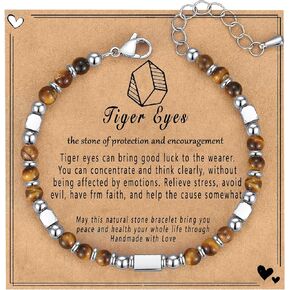 Healing Natural Stone Bracelets for Women, Unique Gift Ideas with Inspirational Card for Birthday Mother Day Graduation in Saudi Arabia