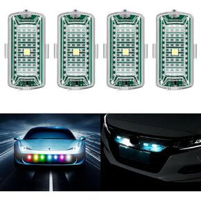 Wireless LED Lights for Car with Remote Control,7 Colors Multiple Modes USB Charge Wireless LED Strobe Lights Super Brightness Ultra Long Battery Life Waterproof for Car Motorcycle Drone RC Aircraft