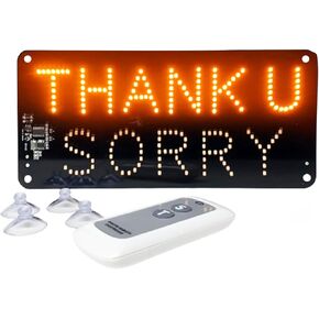 وميض شكرًا لك على ضوء السيارة ، Glogesture Light Up - U على النافذة ، علامة Road Rage LED للسيارة ، إكسسوارات الشاحنات للرجال والنساء (ب)