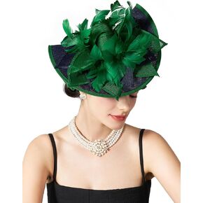 SWEETV Sinamay Kentucky Derby Hats Fascinators for Women, Tea Party Hats for Church, Cocktail, Wedding, Fancy Dress Party