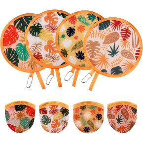 4 PCS Beach Round Hand Fan ، جولة جولة اليابانية القابلة للطي ، مراوح تبريد قابلة للطي للسفر ، الأحداث ، الداخلية والخارجية (Beach-4)