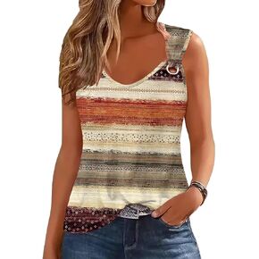etcyy new Womens Tank Tops 2025 Summer t قمصان v الرقبة بلا أكمام بلوزات فضفاضة غير رسمية