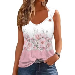 etcyy new Womens Tank Tops 2025 Summer t قمصان v الرقبة بلا أكمام بلوزات فضفاضة غير رسمية in Saudi Arabia