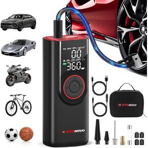 Tire Inflator Portable Air Compressor-3X Faster Inflation, 150PSI Air Pump for Car Tires with Digital Pressure Gauge/LED Light, Portable Tire Inflator for Car, Motorcycle, Bike, Ball
