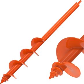 Threaded Auger Drill Bit for Post Hole Digger 4x12'', 3mm Thick Spiral Garden Earth Auger Bulb Drill Bit for Planting, Hole Digger for Fence Posts, Fits 3/8" Hex Drive Drill in Kuwait