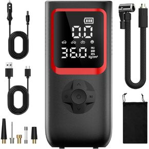 ضاغط الهواء المحمول في إطارات إطارات - 150ppsi و 20000mah تضخم إطارات محمولة مع مقياس ضغط ، ضاغط الهواء المحمول 4x أسرع لإطارات السيارات ، مضخة هواء مع ضوء LED للسيارة ، دراجة نارية ، دراجة ، دراجة.