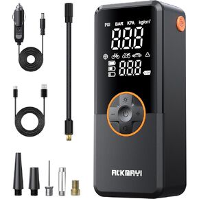 Tire Inflator Portable Air Compressor, 150PSI Air Pump for Car Tires, Cordless Air Compressor with Inflation and Deflation Modes, 12V DC Tire Pump for Car, Motorcycle, Bicycle, Balls