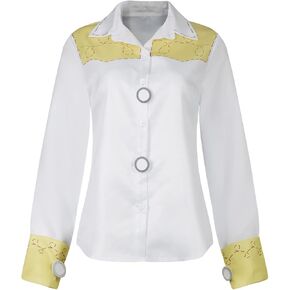 edauwae jessie costume cowgirl shirt womens jessie pants halloween cosplay button down long sleeve shirt