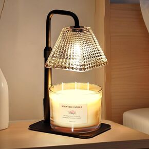 Candle Warmer Lamp with Timer Dimmer Adjustable Height,Electric Dimmable Wax Warmer for Scented Jar Candles,Mom Birthday Gifts for Women,House Warming Gifts New Home Bedroom Decor,Black