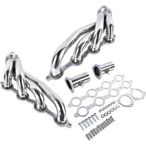 LS Swap Headers Stainless Steel Shorty Style Replacement for Chevy LS1 LS2 LS3 LS6 LS7 Engines Polished