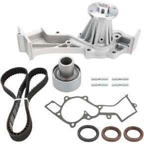 Engine Timing Belt Kit with Water Pump Compatible with Nissan Frontier 1999-2004, Pathfinder 1996-2000, Xterra 2000-2004, Infiniti QX4 1997-2000 3.3L Replacement for APTBK545 AW9338