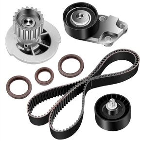Timing Belt Kit & Water Pump Compatible for TBK335 2004-2008 for Chevrolet Aveo 1.6L 2007-2008 for Chevrolet Aveo5 1.6L Premium Timing Belt Component Kit 16V VIN 6 DOHC E-TEC I