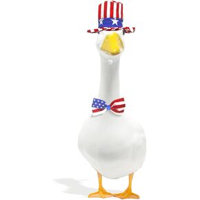Goose Independence Day Costume 2 Pcs Goose Outfits Porch Goose Goose Costume 4th of July Style Goose Outfit Including Bow Tie and Hat for Lawn Patio