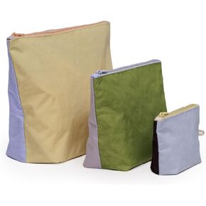 BAGGU Women's Go Pouch Set Pastels Colorblock