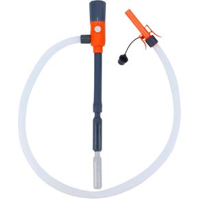 Fuel Transfer Pump with Hand Nozzle, 2.8 GPM Gas Can Pump with Retractable Intake Pipe and 51 Inch Discharge Hose, Portable Battery Powered Liquid Siphon Pump for Oil, Gasoline, Diesel