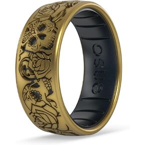 Enso Rings Etched Sugar Skulls 3.0 Silicone Rings - Comfortable and Flexible Design