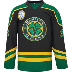 Mens Ross The Boss #3 Rhea Hockey Jersey St John's Shamrocks Ice Hockey Shirts with EMHL Patch