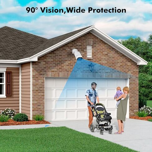 Fuers 1080p Security Camera 5-in-1 CCTV Bullet Wired Cam, AHD/TVI/CVI/XVI/CVBS, Analog Surveillance Video Add–On Camera for Indoor/Outdoor Use, 80ft Clear Night Vision (Power Adapter Not Included) in Kuwait