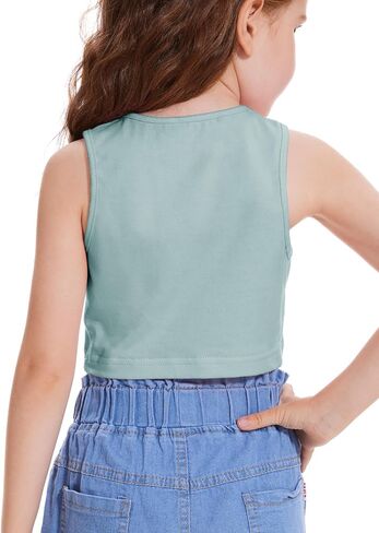 Girls Summer Tank Tops Sleeveless Loose Fit Basic Shirts Cute Athletic Crew Neck Blouse in Saudi Arabia