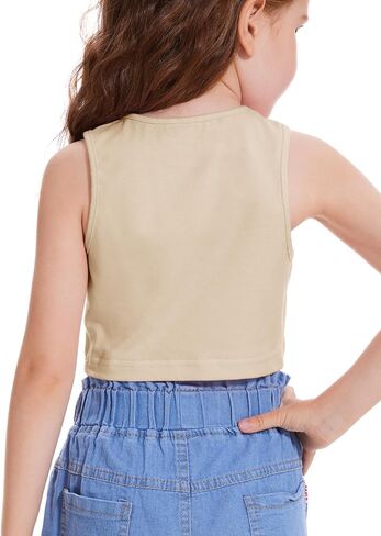 Girls Summer Tank Tops Sleeveless Loose Fit Basic Shirts Cute Athletic Crew Neck Blouse in Saudi Arabia