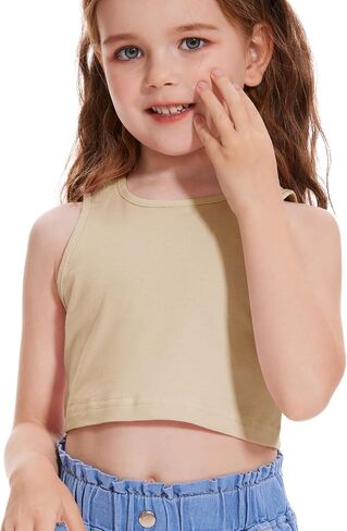 Girls Summer Tank Tops Sleeveless Loose Fit Basic Shirts Cute Athletic Crew Neck Blouse in Saudi Arabia