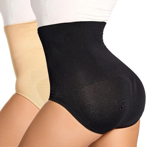 Women's Tummy Control Shapewear Panties Hi-Waist Body Shaper Underwear Slimming Briefs Compression Minimalist in Saudi Arabia