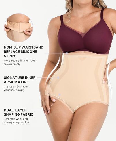 SHAPELLX Shapewear Tummy Control Body Shaper for Women High Waisted Shapewear Underwear Panty Waist Slimming Briefs in Saudi Arabia