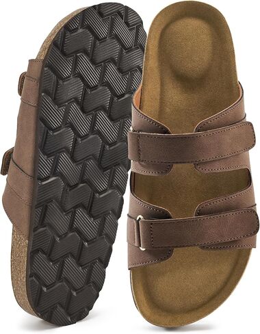 Alicegana Sandals for Women 2025 Flat: Comfortable Beach Walking Summer Vacation Slides Shoes with Adjustable Hook Loop in Kuwait