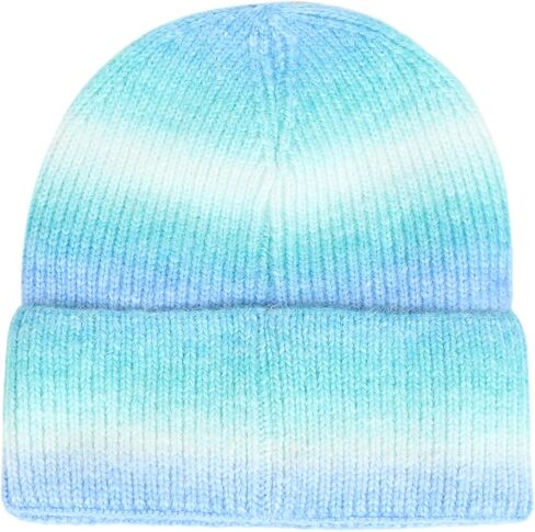 Unisex Trendy Multicolored Rainbow Beanie Hat Knit Winter Stretchable Warm in Saudi Arabia