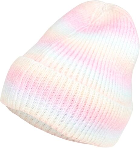 Unisex Trendy Multicolored Rainbow Beanie Hat Knit Winter Stretchable Warm in Saudi Arabia