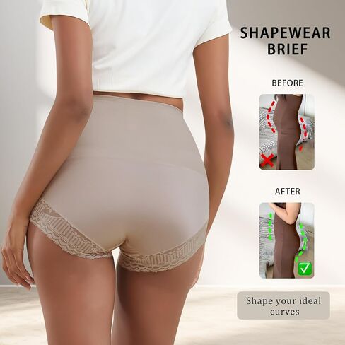 Shapewear Tummy Control Underwear High Waisted Girdle Body Shaper Postpartum Stretch Full Coverage for Women 4 Packs in Saudi Arabia