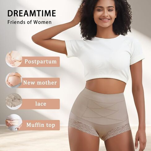 Shapewear Tummy Control Underwear High Waisted Girdle Body Shaper Postpartum Stretch Full Coverage for Women 4 Packs in Saudi Arabia