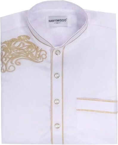 Idopip Muslim Thobe for Boys Kids Long Sleeve الإسلامية العربية Kaftan Robe التطريز على ملابس الصلاة في الشرق الأوسط مع جيوب in Kuwait