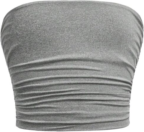 Floerns Girl's Basic Sleeveless Bandeau Kids Strapless Ruched Tube Tops in Kuwait