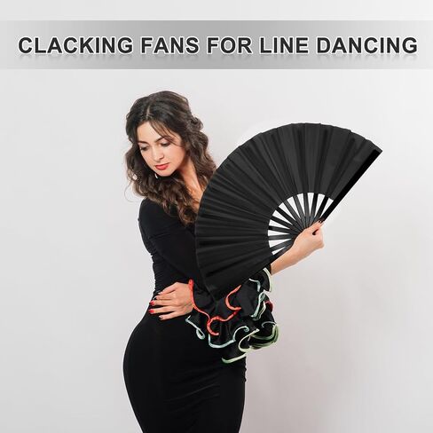 Boots on The Ground Fan, Large Folding Hand Fan Line Dance Popping Fan, Clack Fans for Line Dancing, Hand Fans for Women Foldable for Concerts, Church, Party, Performance, Gift in Saudi Arabia