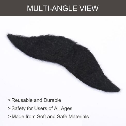 Yan Dream Black Stick On Mustache for Men Self Adhesive Classic Halloween Fake Mustaches in Saudi Arabia