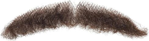 Realistic Human Hair Mustache & Beard for Men, Thick Fake Beard with Invisible Lace, Fake Mustache Ideal for Cosplay, Halloween Costumes, and Themed Parties (Brown) in Kuwait