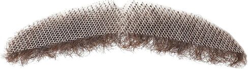 Realistic Human Hair Mustache & Beard for Men, Thick Fake Beard with Invisible Lace, Fake Mustache Ideal for Cosplay, Halloween Costumes, and Themed Parties (Brown) in Kuwait