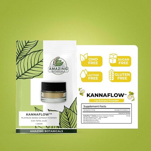 Lab Refined Sceletium Tortuosum Extract | 5.5% Active Alkaloid - 25mg per Serving - Includes a Convenient dosing Spoon for Effective dosing - (1 Gram) in Saudi Arabia