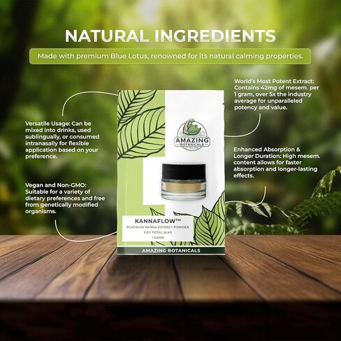 Lab Refined Sceletium Tortuosum Extract | 5.5% Active Alkaloid - 25mg per Serving - Includes a Convenient dosing Spoon for Effective dosing - (1 Gram) in Saudi Arabia